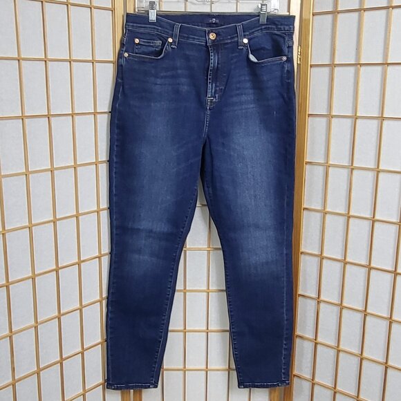 7 for all Mankind High Waist Gwenevere style jeans EUC size 32 with stretch - Picture 1 of 9